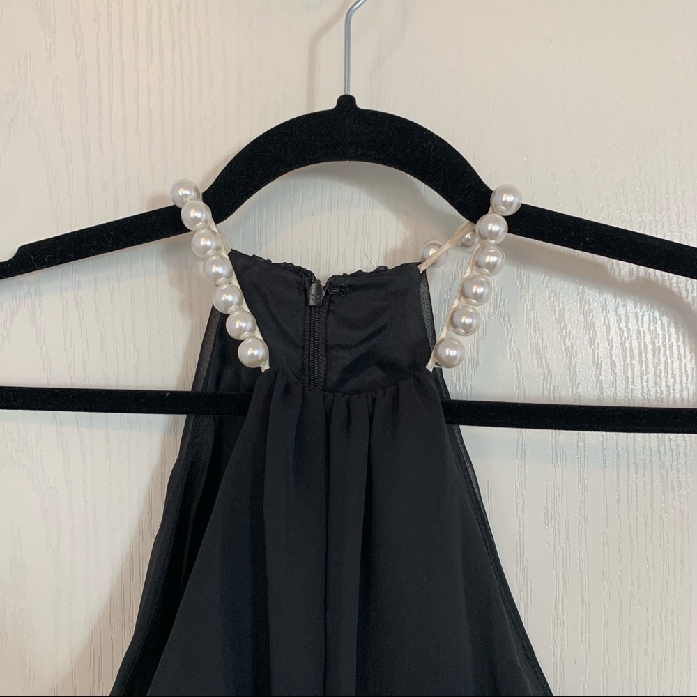 Alvina Valenta Maids NY Black Dress‎ Pearl Straps - Picture 2 of 7
